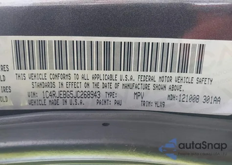 2018 Jeep Grand Cherokee Sterling Edition 4X2 z USA, uszkodzony, nr VIN 1C4RJEBG5JC268943